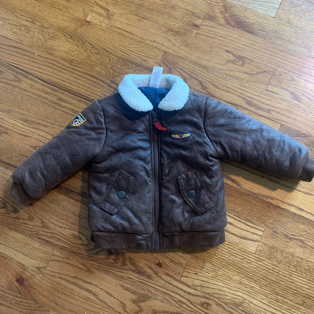 Toddler Brown Aviator Jacket with Patches